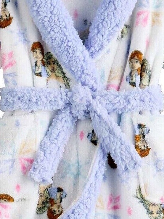 36 DISNEY Girl Frozen Robe Bathrobe Elsa Anna Pajama Cover Toddler 2T