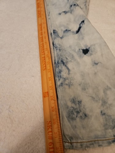 Akoo Jeans Men's Size 38x32 White Distressed 90's Splatter - Picture 3 of 15