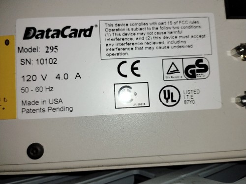 QTY TWO –2X– DATACARD 295 DESKTOP EMBOSSER IDENTIFICATION ID CREDIT CARD PRINTER - Picture 3 of 14