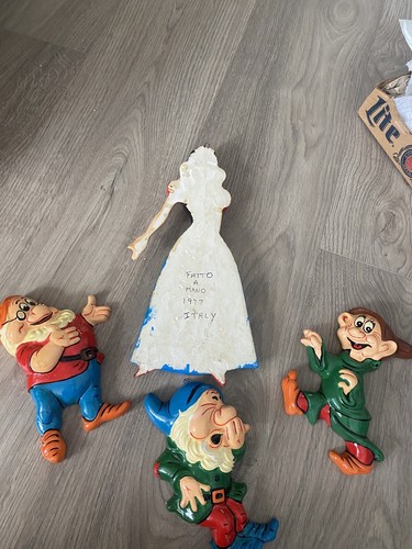 Snow White & Seven Dwarfs Made in Italy Vintage Wall Decor Ceramic - 第 7/7 張圖片