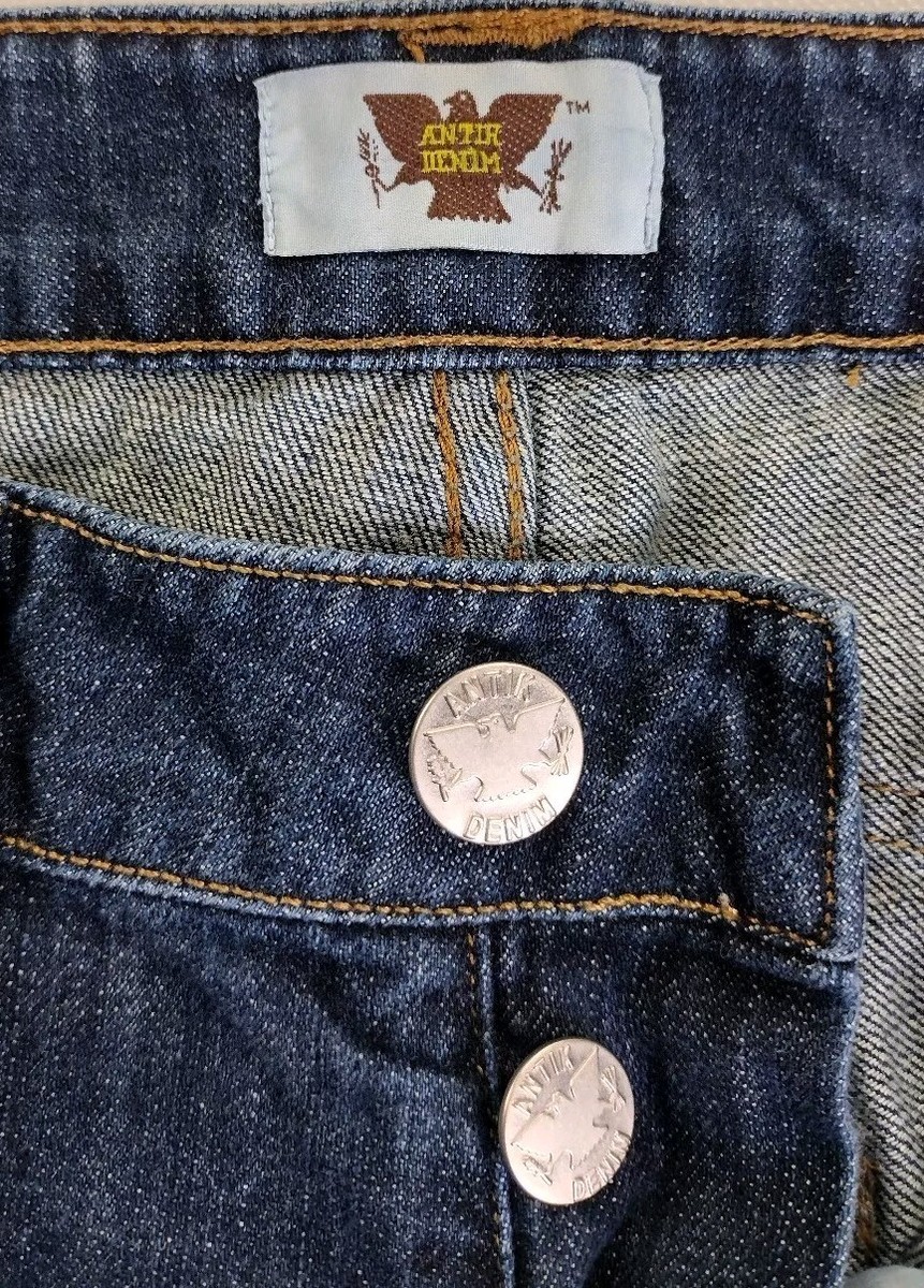 Antik Denim Blue Button Fly Denim Jeans M7E22367 Men's Sz 34