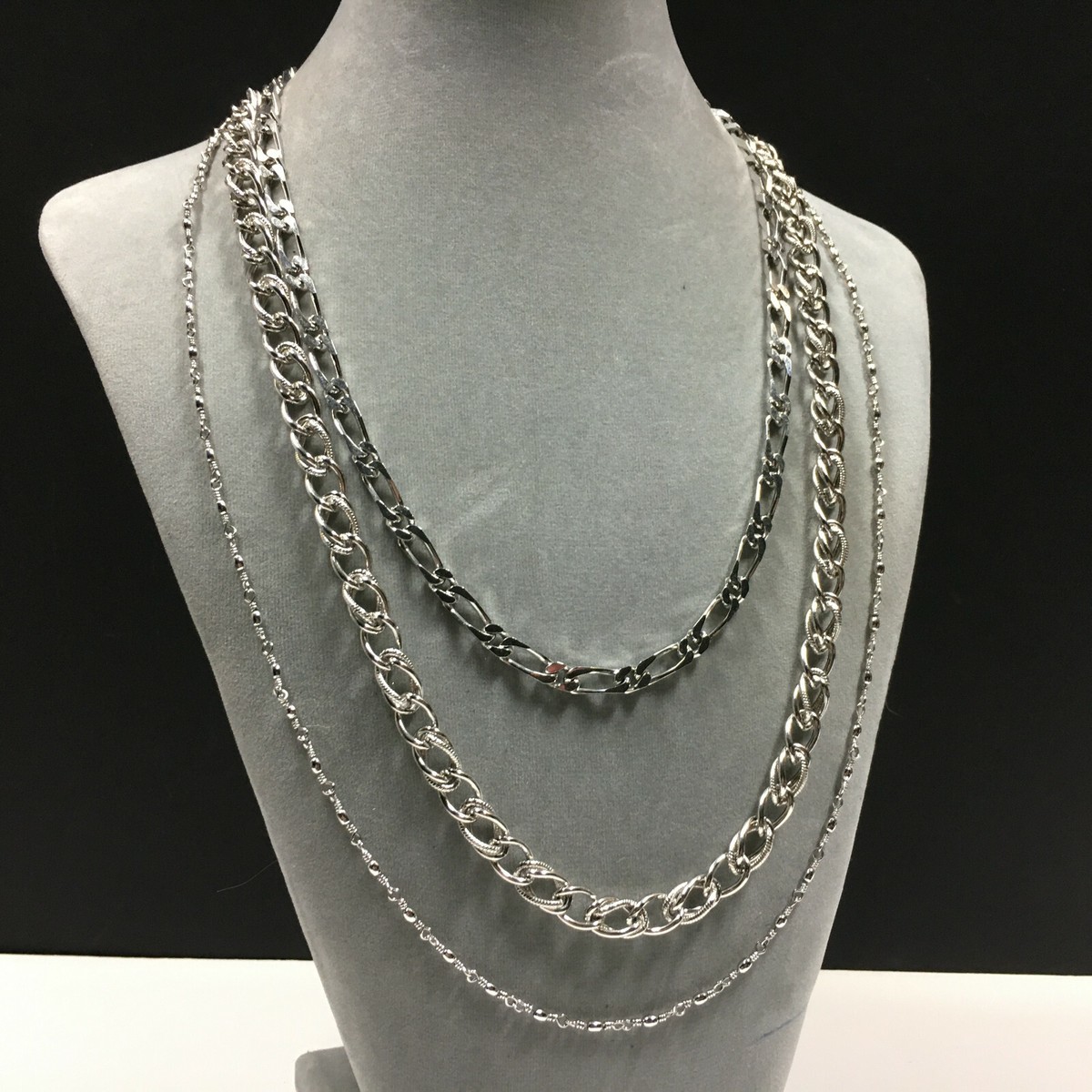 Vintage MONET SILVER Chain Necklace 