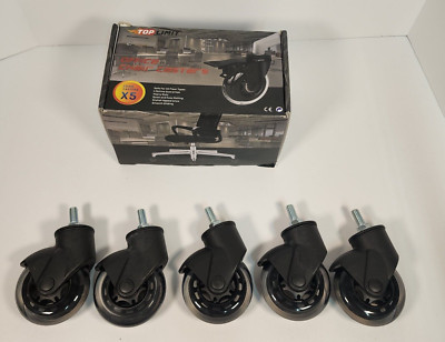 Top Limit Office Chair Casters/Wheels All Floor Types New Open Box Non Locking