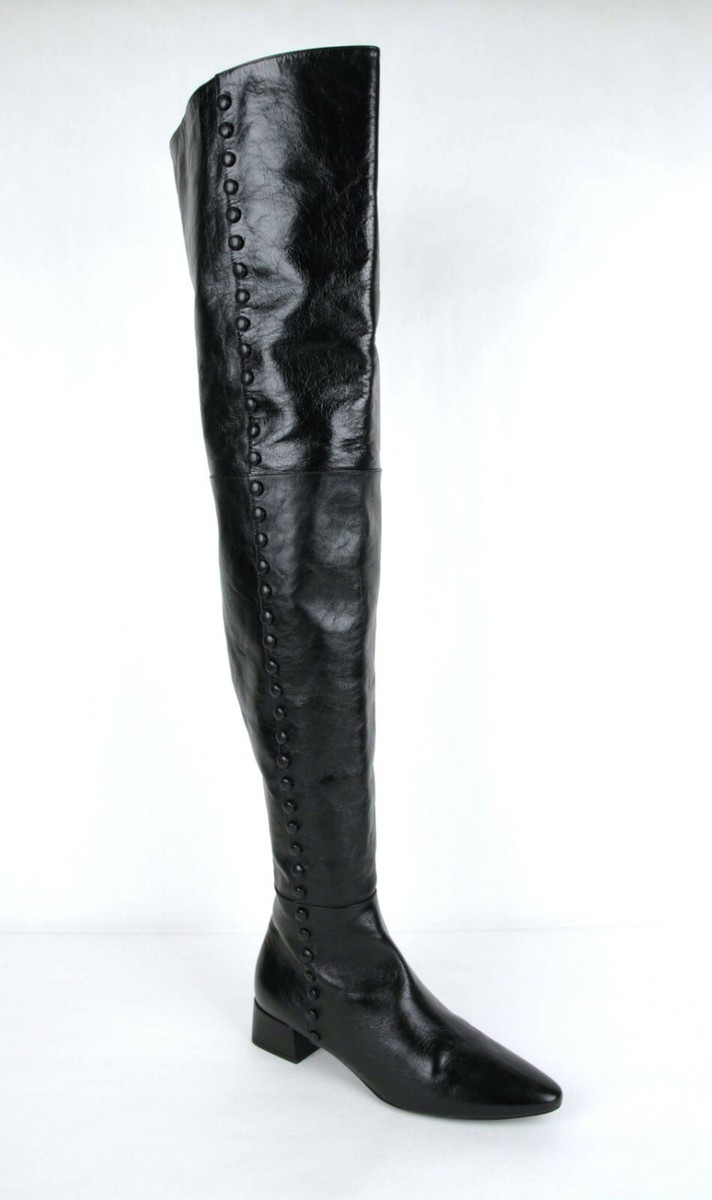 靴 SAINT LAURENT 630486 2PY00 1000 Saint Laurent Women's Black Shiny Leather Tall Boot EU 36
