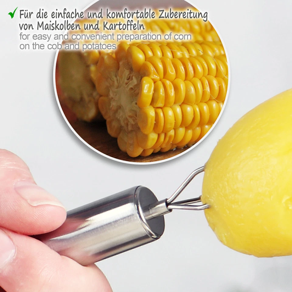 4 Stk Pellkartoffel-Gabel mit 3 Zinken, aus rostfreiem Edelstahl 430 - Bild 3 von 4