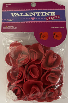 RED FOAM ROSES Dimensional Embellishments (9pcs)Hobby Lobby Flowers Garden Bloom