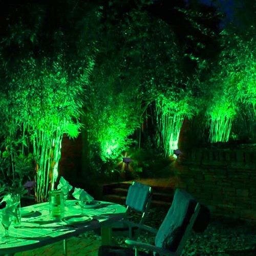 Faretto da giardino LED solare verde IP65 bianco faretto da esterno con picchetto da terra - Foto 11 di 12