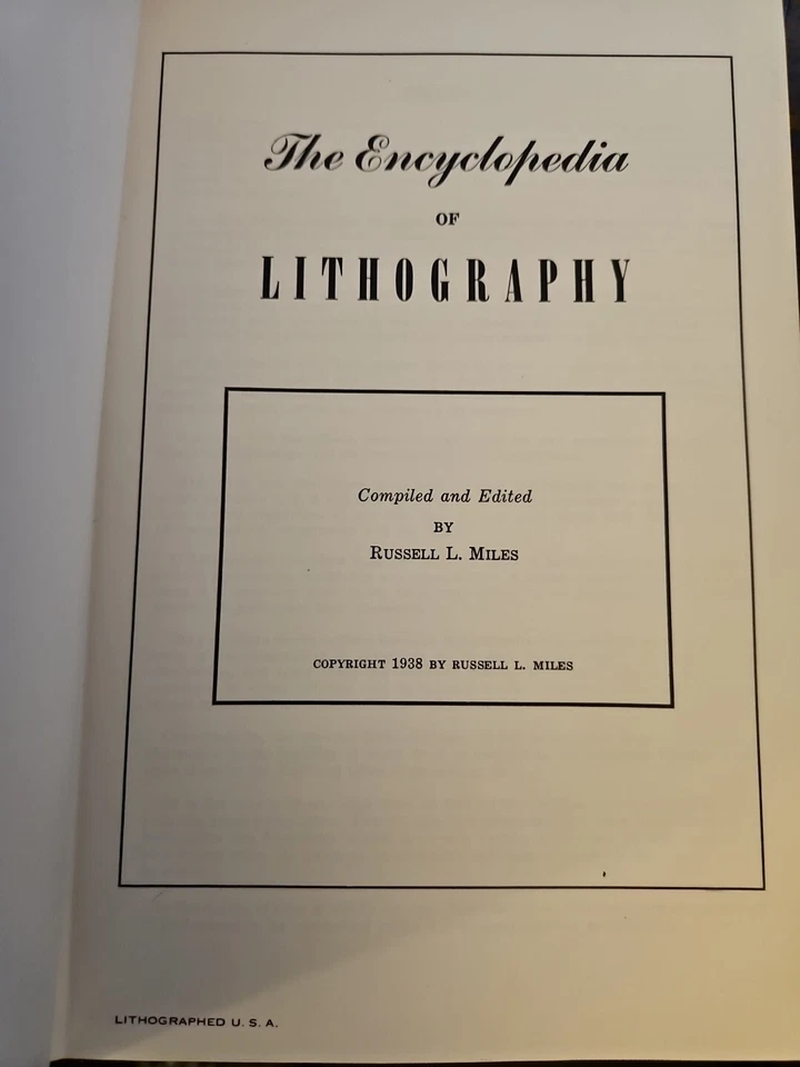 2x ЭНЦИКЛОПЕДИЯ ЛИТОГРАФИИ и фото смещение миль 1938 1-е издание HC Illustrated - Изображение 3 из 4