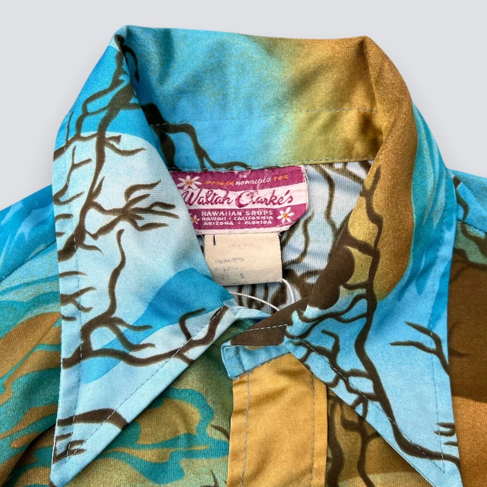 Camisa Hawaiana De Colección Waltah Clarke Mujer Desnuda Psicodélica Hippie Años 70 Foto 4 de 4