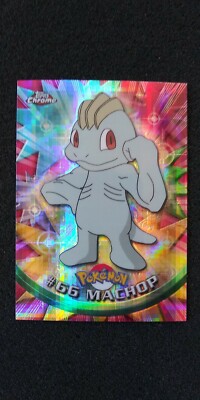 2000 TOPPS CHROME POKEMON #66 MACHOP (BASE SPECTRA SPARKLE TEKNO