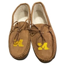 Michigan Wolverines Moccasins Slippers FOCO Men's Size Medium 9-10 Licensed