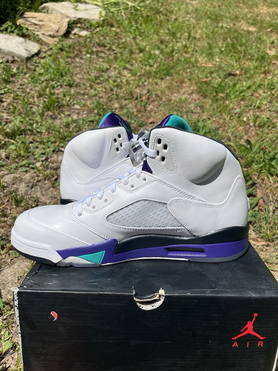 Air Jordan 5 Retro Grape 2013 DS Size 11 White Purple Emerald