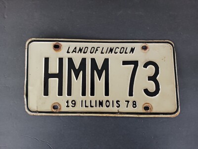 1978 Illinois IL License Plate HMM 73
