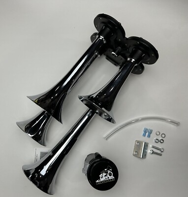 DIY  DAWGHORNS Drill Train Horn Kit for Cordless Drill - Quad Chrome Trumpets