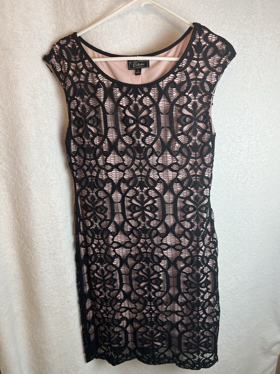 dressbarn black lace dress Dress Lace Black Pink Sleeveless Dressbarn Women’s Size 12 M / L Stretch