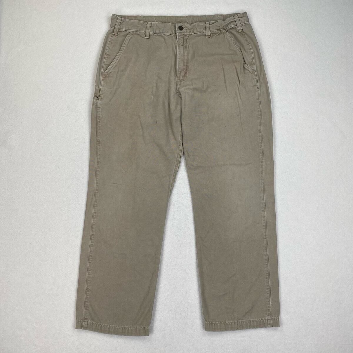 Carhartt Pants Size 37x30 Tan Canvas Relaxed Fit Straight Carhartt Pants Size 37x30 Tan Canvas Relaxed Fit Straight