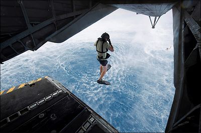 Poster, Many Sizes; Pararescueman Ch-53E Super Stallion Helicopter Hmh 366