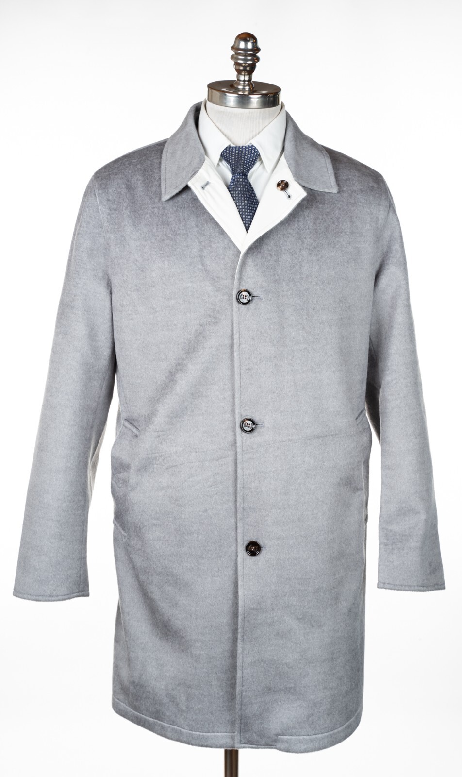 KIRED Gray Reversible Wool Overcoat Regular Fit 2XL 48 EU 58 All Seasons