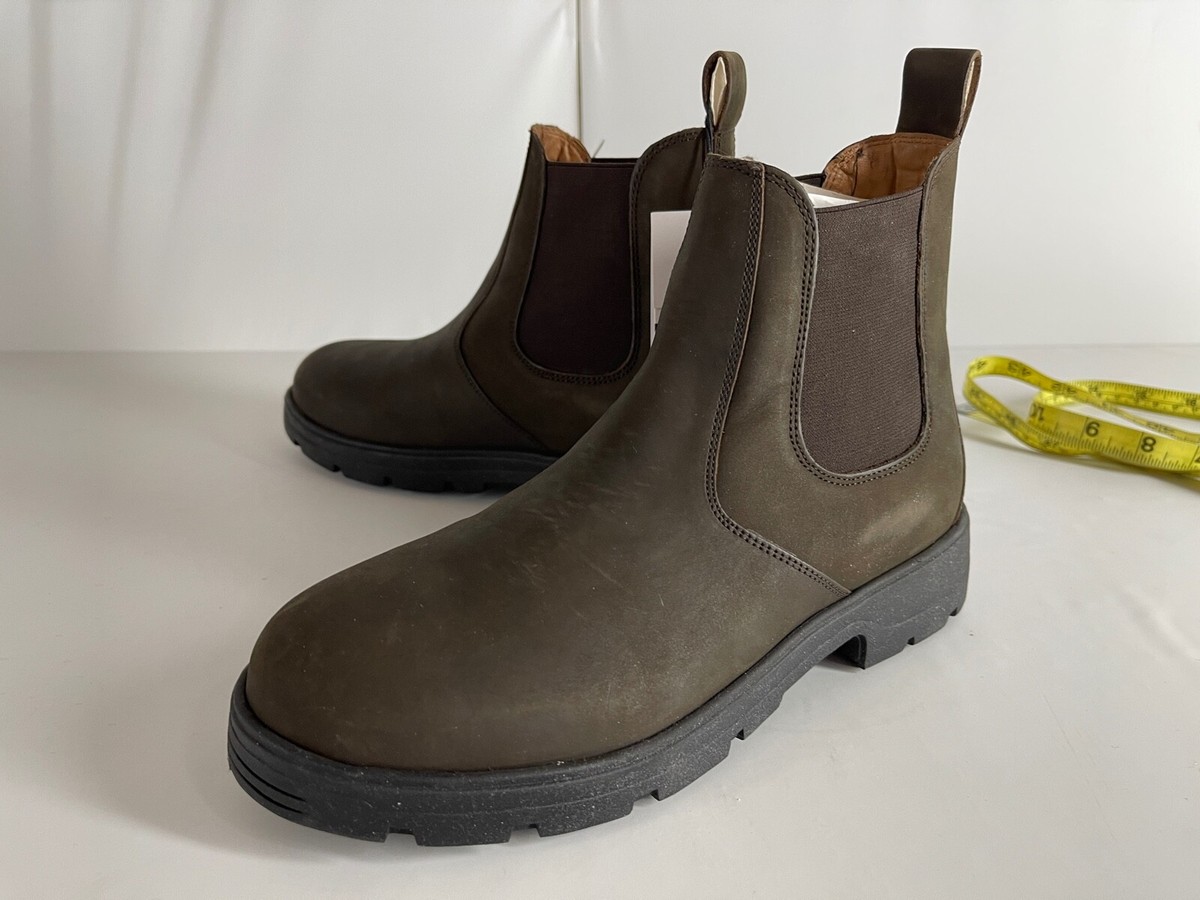 Zara NWT Thick sole leather Ankle boots Dark-brown Size 6/7 