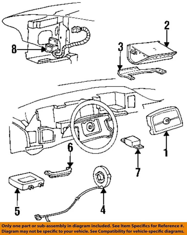 Used Air Bag fits: 1995 Cadillac Fleetwood RWD passenger Grade A Foto 3 de 4