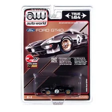 1966 FORD GT40 RHD #2 BLACK 1/64 DIECAST MODEL CAR BY AUTO WORLD CP7922