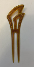 Antique Art Deco Rhinestone  Celluloid Faux Tortoise Hair Comb 5 1/4"