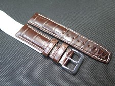 Hirsch TRITONE Padded Crocodile Leather Watch Strap Brown size M 22/24mm 50 off