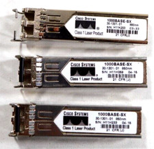 Lot of 3 Cisco GLC-SX-MM SFP 100BASE-SX Transceiver Module 30-1301-01