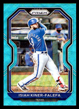 2021 Panini Prizm Isiah Kiner-Falefa Teal Wave Prizm #15 - Texas Rangers