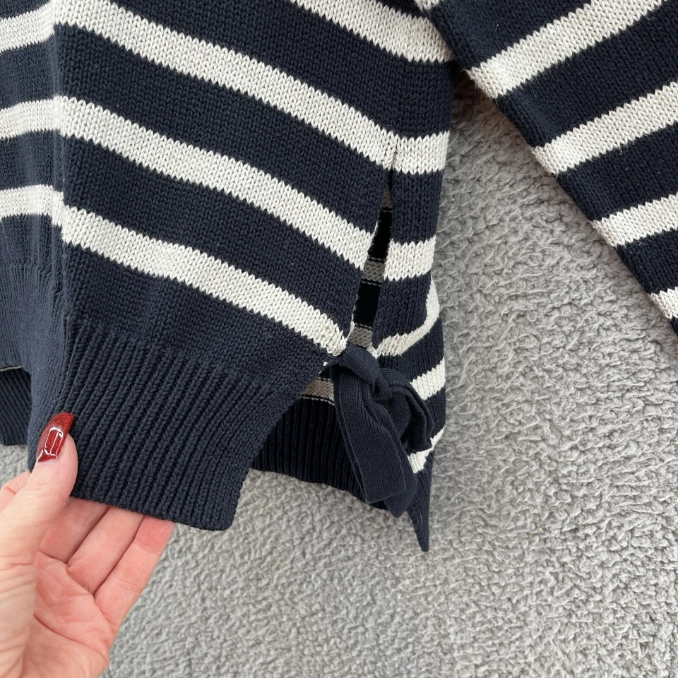 Suéter de cachemir de algodón por otoño para mujer mediano azul marino a rayas relajado náutico Foto 2 de 4
