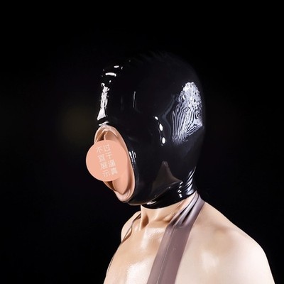 latex gummi mask hood with mouth vagina sheath 0.4mm custom made