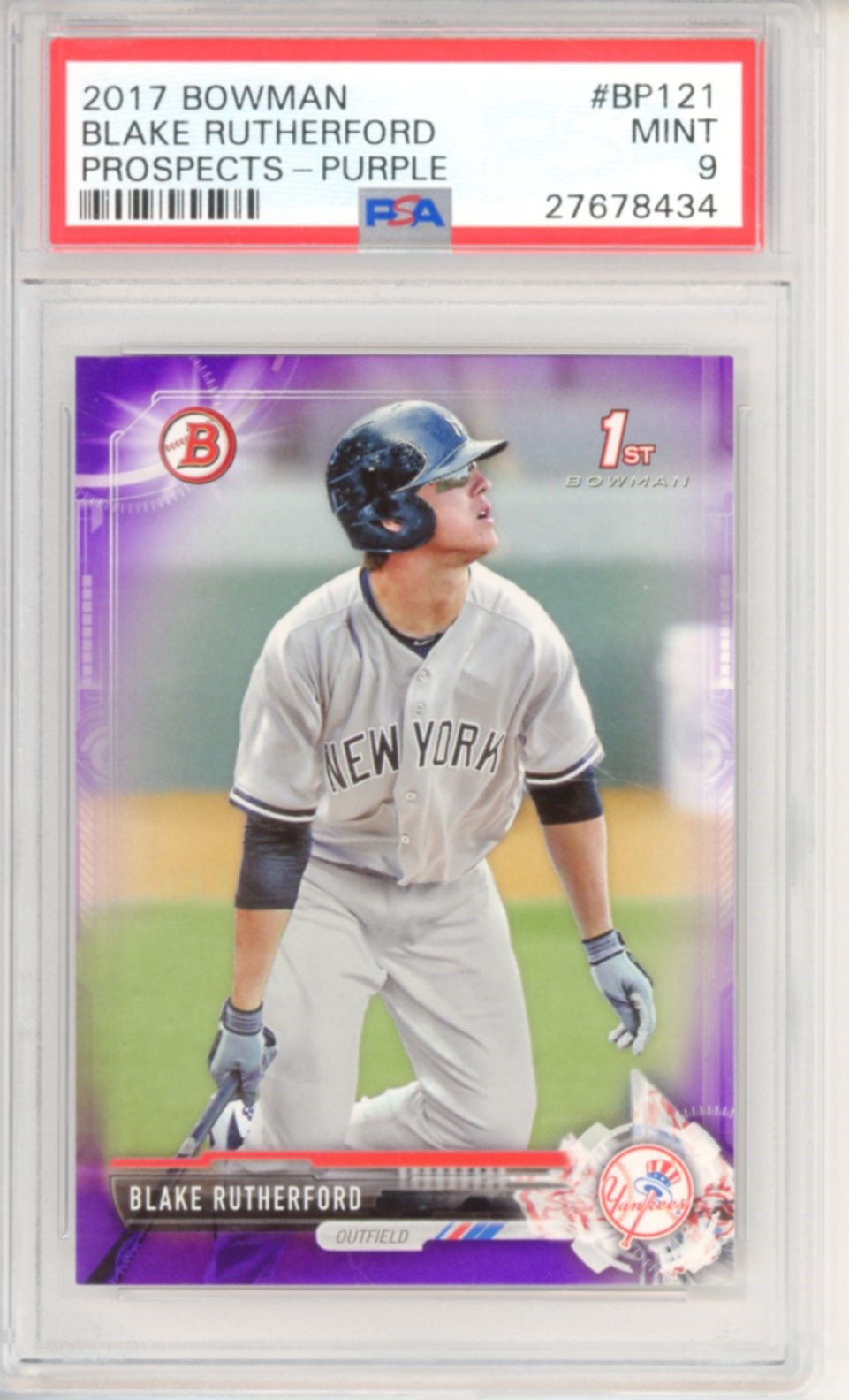 Blake Rutherford Call Up 2017 Bowman - Prospects Blake Rutherford #BP121 Purple /250 (RC) for ...