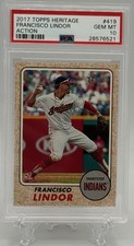 Francisco Lindor 2017 Topps Heritage Action SP #419 PSA Gem Mint 10! Mets