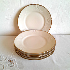 Volkstedt Elfenbein 6 Kuchenteller 20 cm / Beyer / Bock /