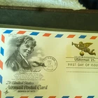 USA 21c Amelia Earhart Airmail First Day of Issue Postal Card FDI Aviation
