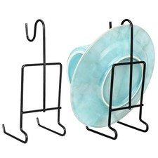 2 Pcs Tea Cup and Saucer Display Stand Metal Saucer Organizer Plate Coffee Mug