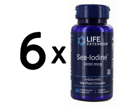 6 x Life Extension Sea Iodine, 1000mcg - 60 vcaps (122,19 EUR/kg)