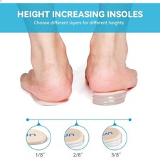 Adjustable Orthopedic Heel Lift Inserts for Leg Discrepancy   Size S, Beige