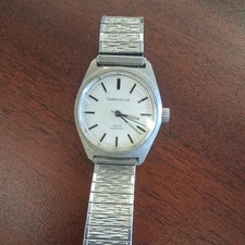 vintage caravelle watch men Silver Toned Works