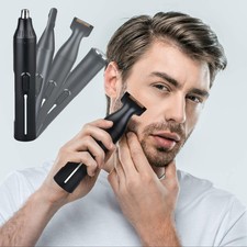 4 in 1 Rechargeable Men Ear Nose Hair Trimmer Set Beard Razor Electric Shaver