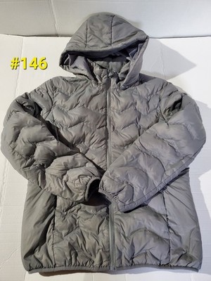 Girls Puffer winter Jacket w/Removable hoody LG 12-14 Gray Full Zip  #146