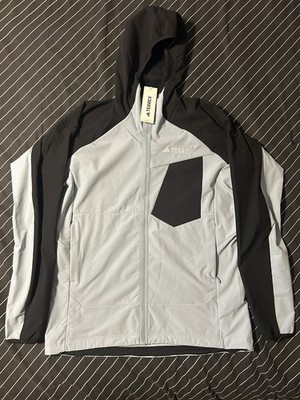 Adidas Men's Sz Large Terrex Hiking JN6977  Insulated Jacket Aqua Black See Pics