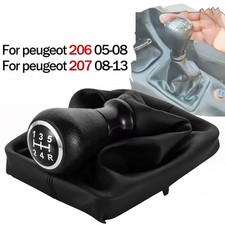 Levier de Vitesse 5 Vitesses + Soufflet Compatible Peugeot 206 207 Noir