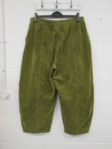 OSKA Olive Green Wide Leg Corduroy Elastic Trousers Ladies Size 4 (UK 16-18) - Picture 3 of 4