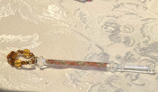 Beautiful vintage glass lace bobbin with pretty spangle
