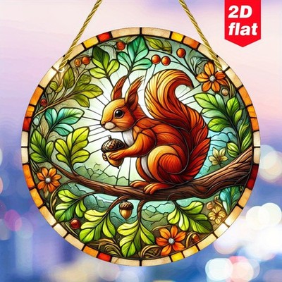 Cute Squirrel Acrylic Hanging Ornament Fall Themed Porch Classroom Plaque