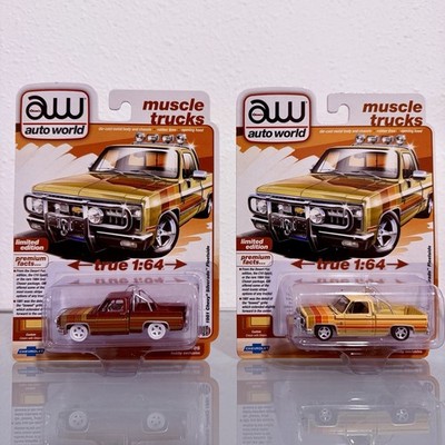   CHASE & Regular Auto World 1981 Chevy Silverado Fleetside Lowered Beige 1/64