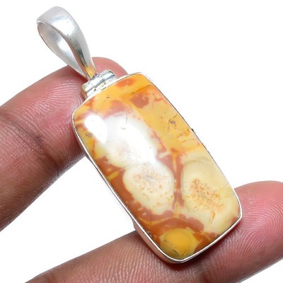Bird Eye Jasper 925 Silver Plated Pendant Handmade Jewelry 1.97'' T62