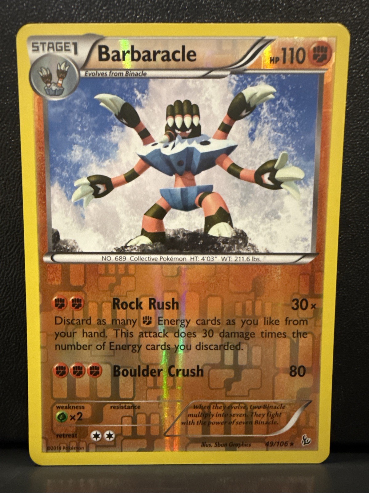 Barbaracle 49/106 Flashfire Reverse Holo - Near Mint