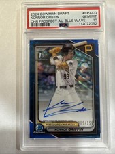 2024 Bowman Chrome Konnor Griffin Auto /150 Blue Wave PSA10 🔥Jersey#Match 9/150